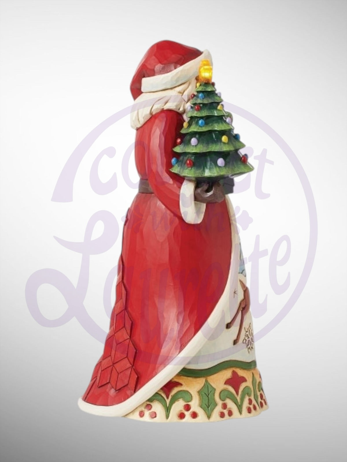 Jim Shore Heartwood Creek - All Is Bright Santa with Vintage LED Tree Figurine
